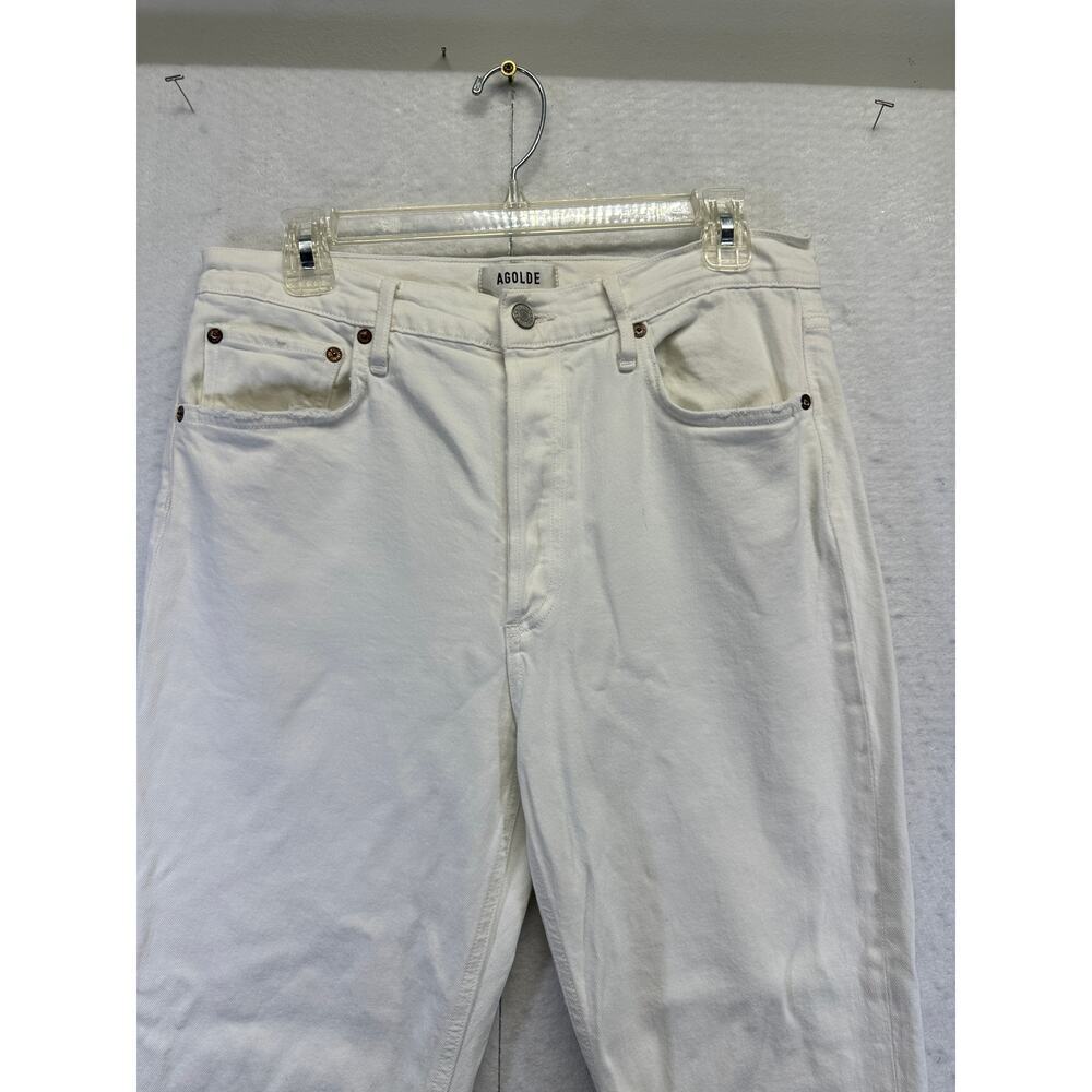 Agolde JEANS Riley High Rise Crop Button Fly Size 30 Distressed Pocket‎ EUC - Picture 5 of 16